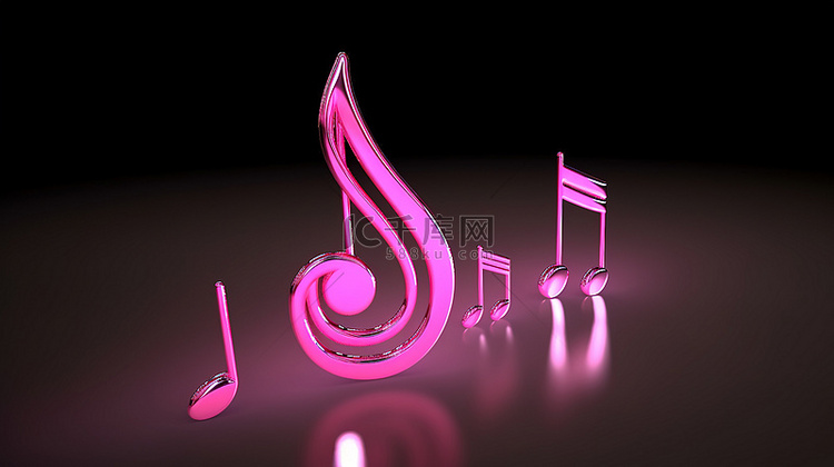 3D 渲染中的粉红色孤立音符