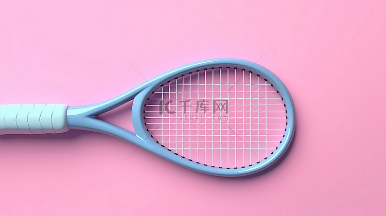 粉红色背景与双色调风格蓝色网球