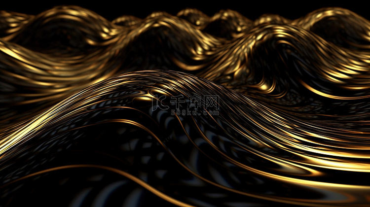 抽象的黑色和金色 3d 背景
