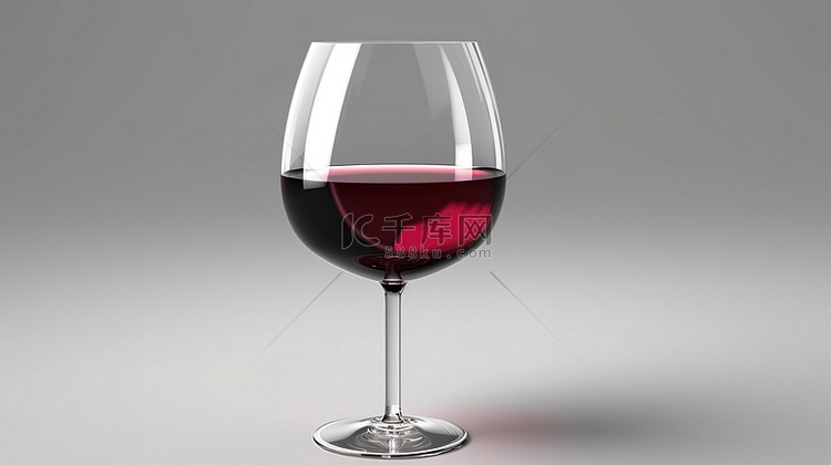 孤立酒杯的插图 3D 图像