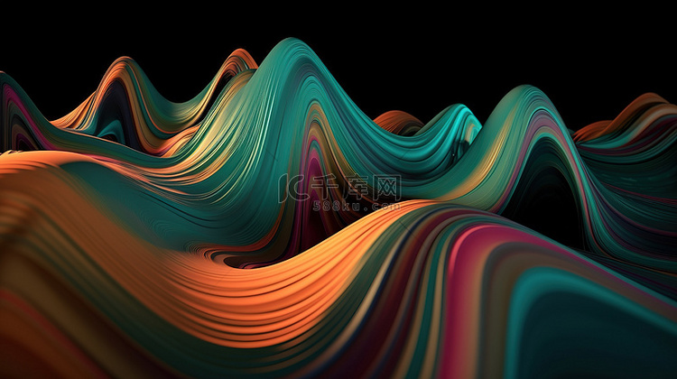 彩色 3d 背景中的抽象形式 3d 渲染