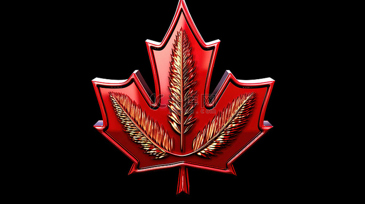 3D 渲染的加拿大元货币符号以