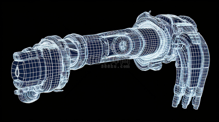 3D 机械臂的线框矢量渲染的技