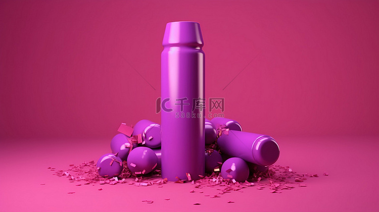 充满活力的 3d 紫色鞭炮
