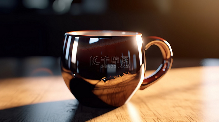 3d 可视化图像中的陶瓷咖啡杯