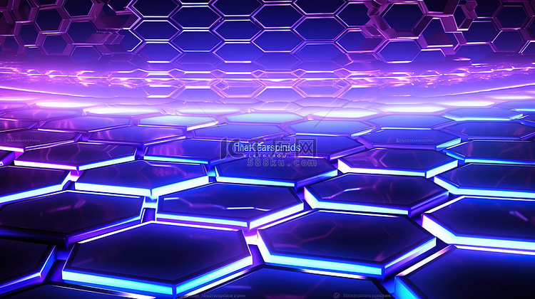 未来派紫外线六边形舞台 3D 