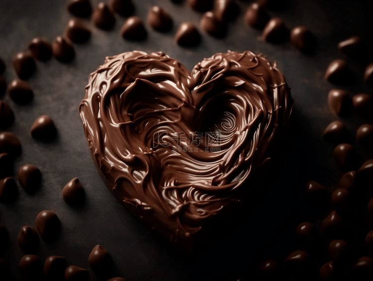 爱心情人节巧克力甜品美食摄影广
