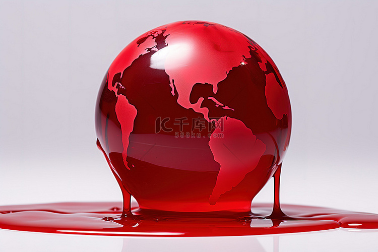 当液体从玻璃球滴下时，将红色液
