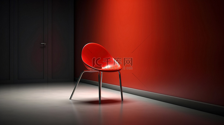 以 3D 渲染的概念商业图像空椅子