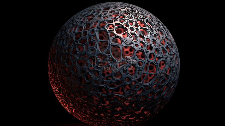 未来派 3D 球是一种抽象形式