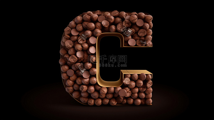巧克力片字母表中的字母 c 3