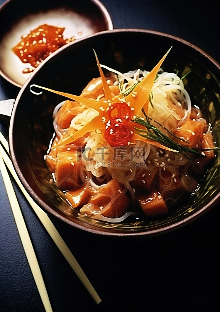 日本米饭，碗里有蔬菜和肉类