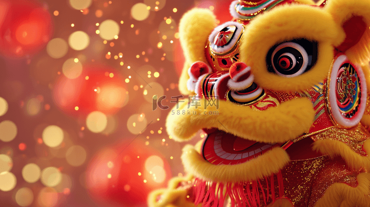 中国龙年吉祥喜庆黄色舞龙的图片