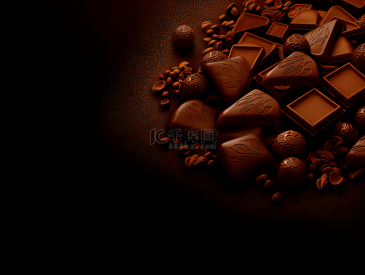 巧克力美食甜品摄影广告背景