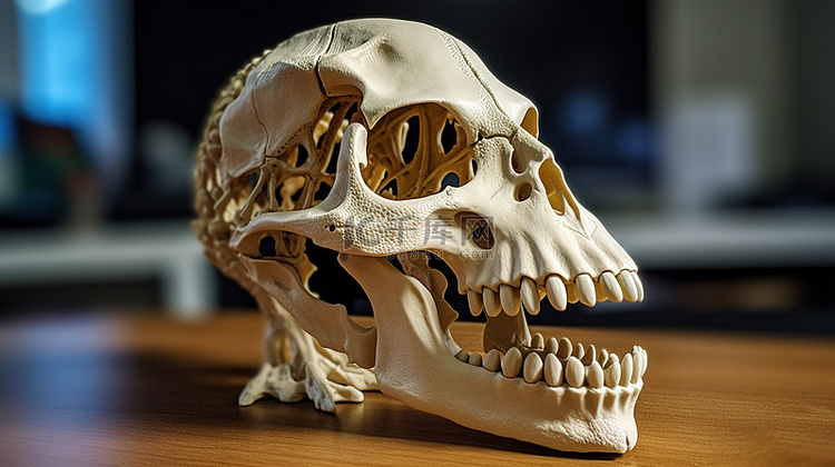 恐龙头骨的 3D 打印模型