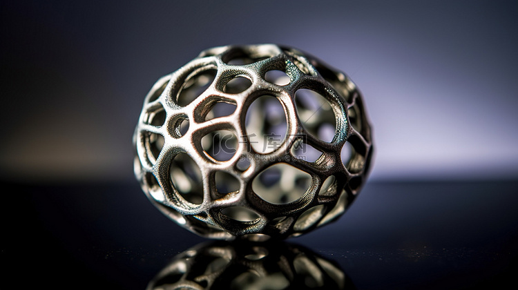 金属表面上的 3D 打印物体