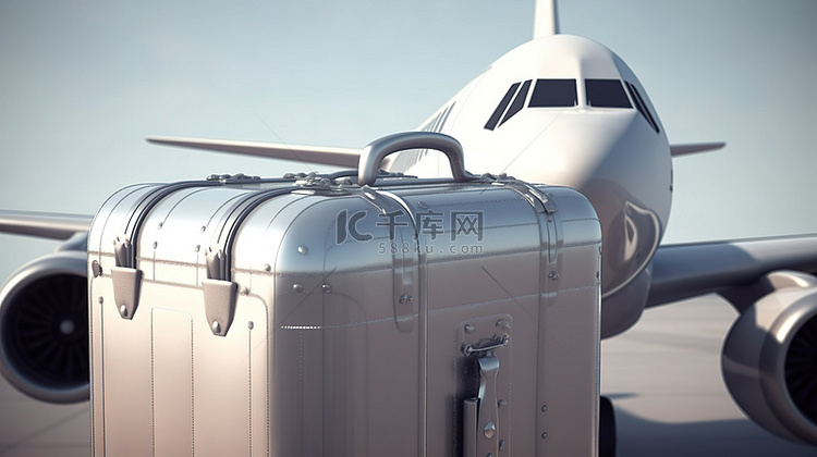 在 3D 行李箱和飞机旅行中体