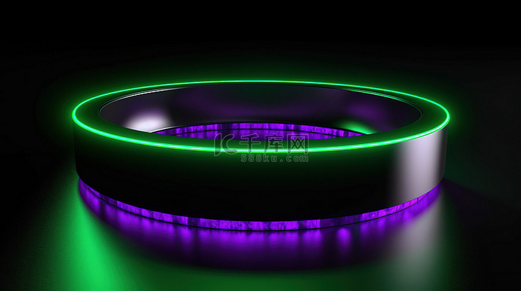 金属紫色环和圆形 LED 灯增