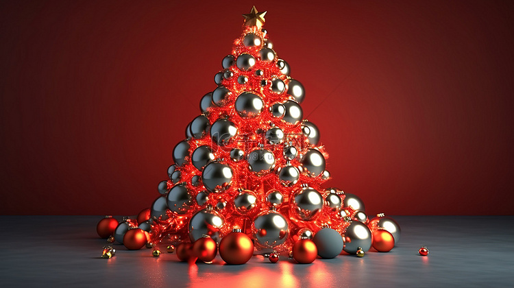 3D 装饰树和小玩意的圣诞装饰品