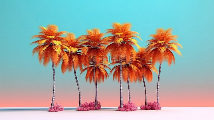 充满活力的夏季逃生热带棕榈树 