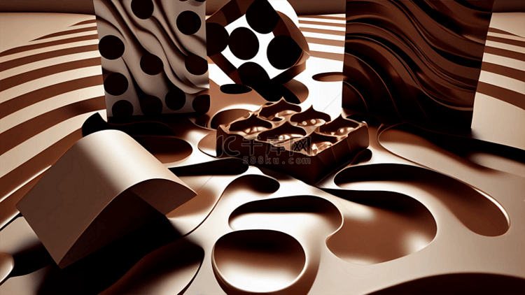 巧克力柱子甜品背景