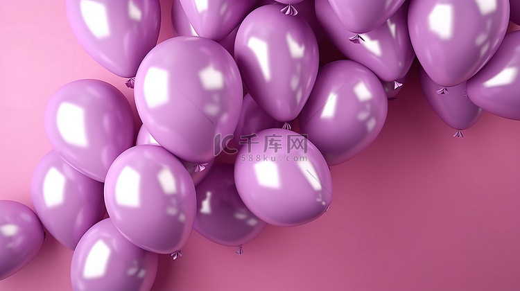 充满活力的粉色气球展示在迷人的