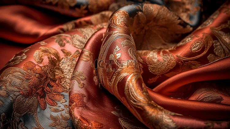 丝绸古典花卉纹样背景