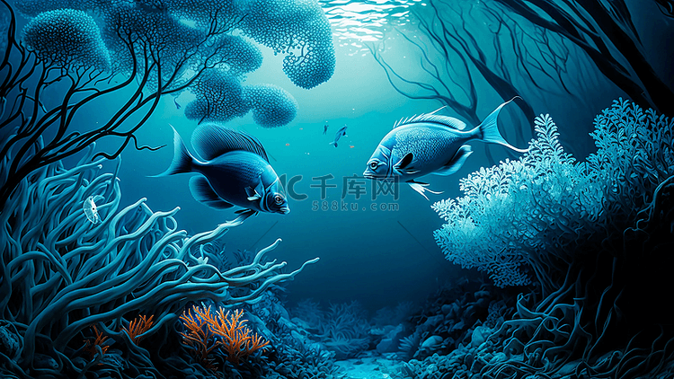 海底动物世界背景