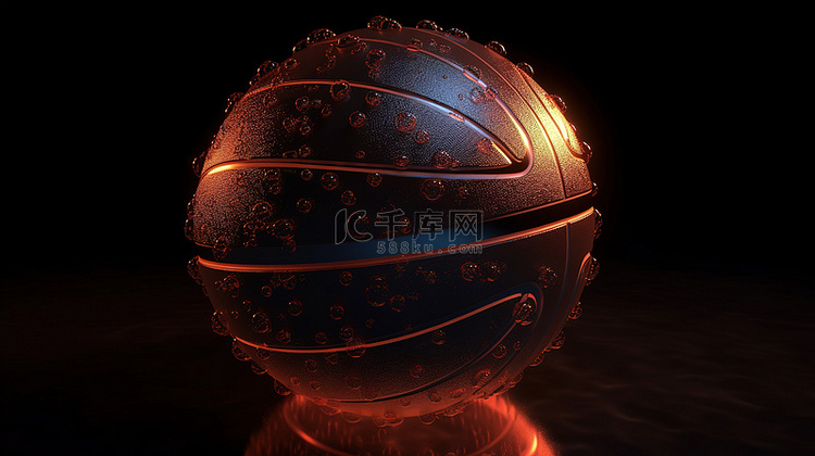 用 3d 渲染说明的篮球图标