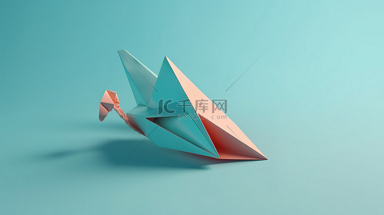 纸飞机的 3d 渲染