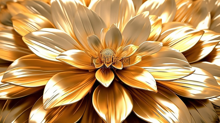 镀金花纸令人惊叹的 3D 插图