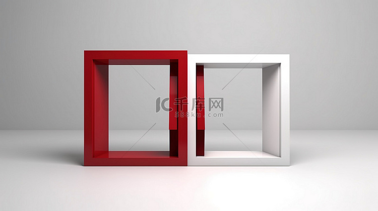 黑白单框，水平和垂直方向带有红