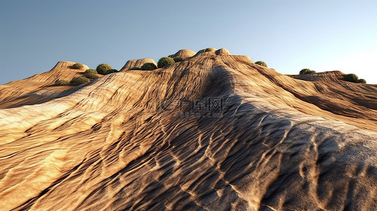 3D 渲染的令人惊叹的沉积山中
