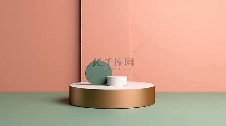 简约的 3D 设计，以抽象背景