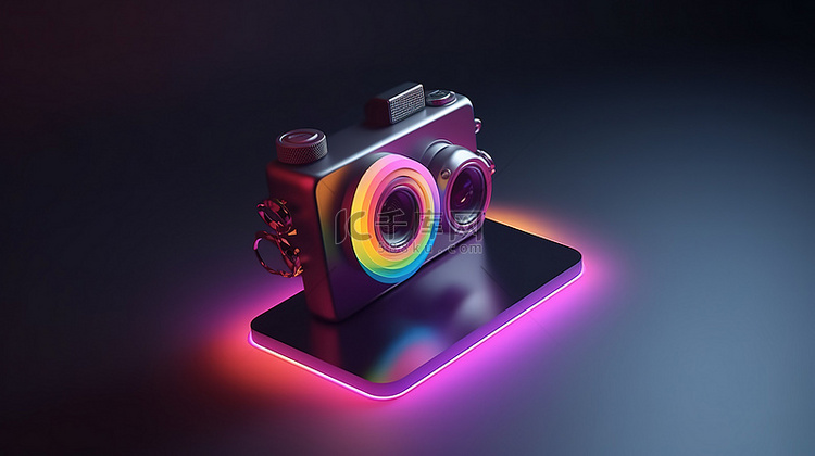 3D 渲染中的标志性 Instagram 徽标