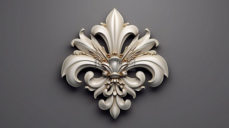 装饰鸢尾花设计的 3D 渲染插图