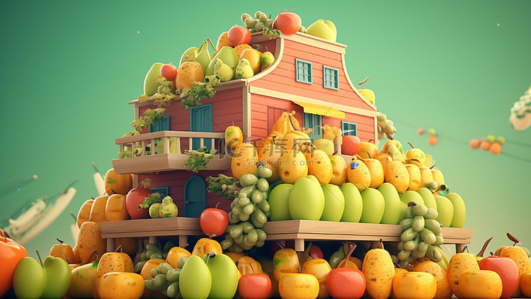 食物新鲜水果房子