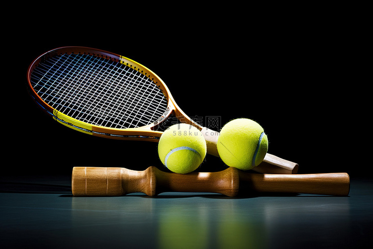 网球拍和乒乓球的图像