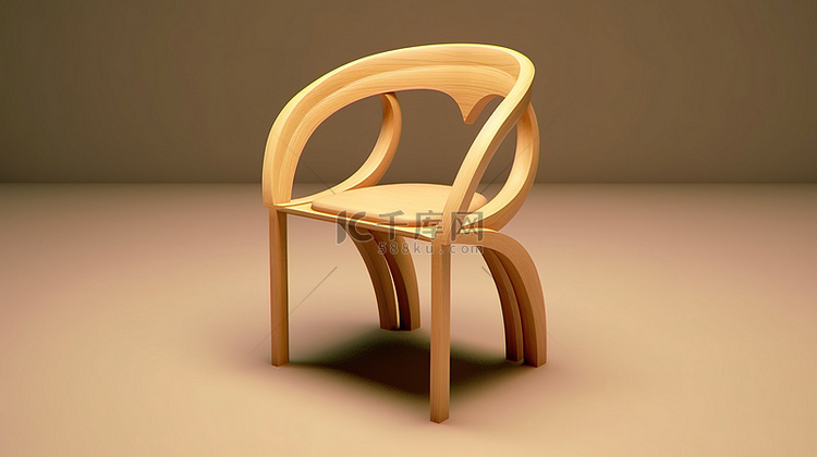 精致而现代的木椅 3D 模型