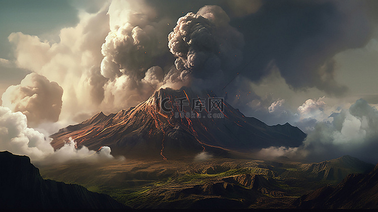 游戏场景仙界火山