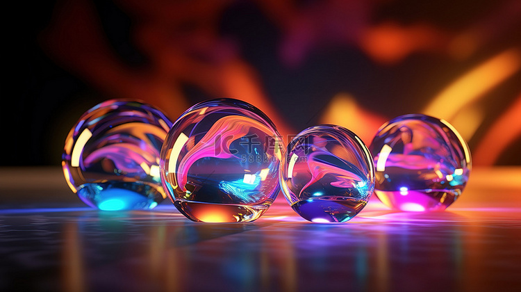 闪闪发光的玻璃材料 3D 渲染