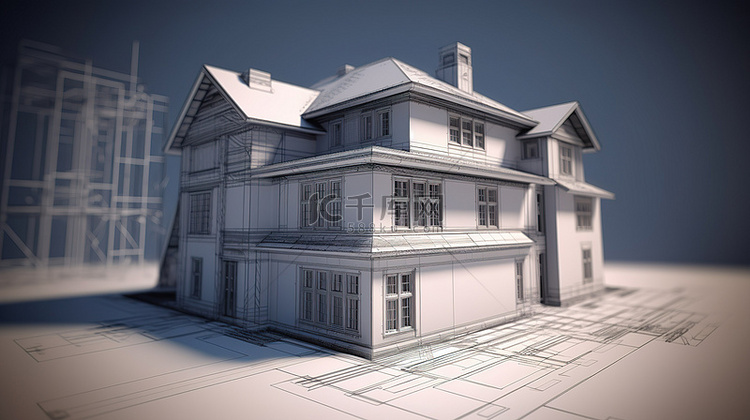 住宅项目的手绘风格 3D 渲染
