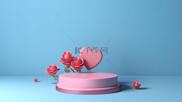 优质产品在情人节展示玫瑰装饰的
