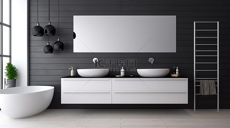创意浴室家具概念优雅的白色悬挂
