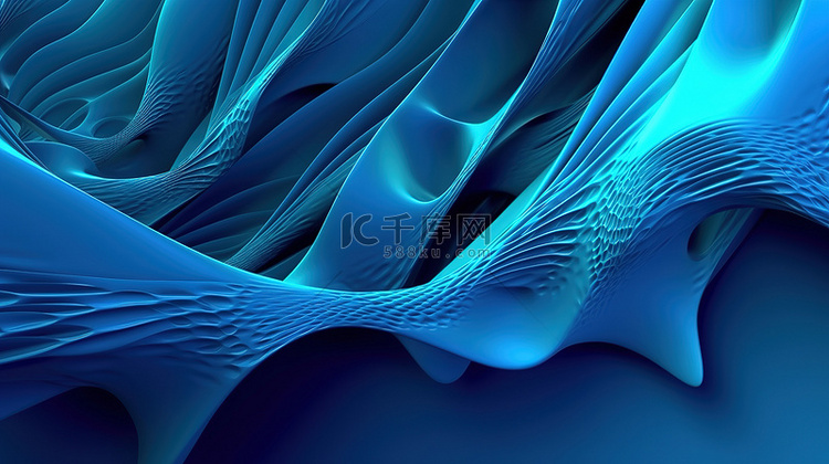 在 3d 中呈现的蓝色抽象背景
