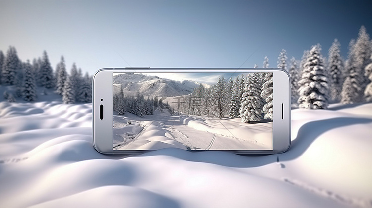 移动屏幕显示令人惊叹的冬季景观
