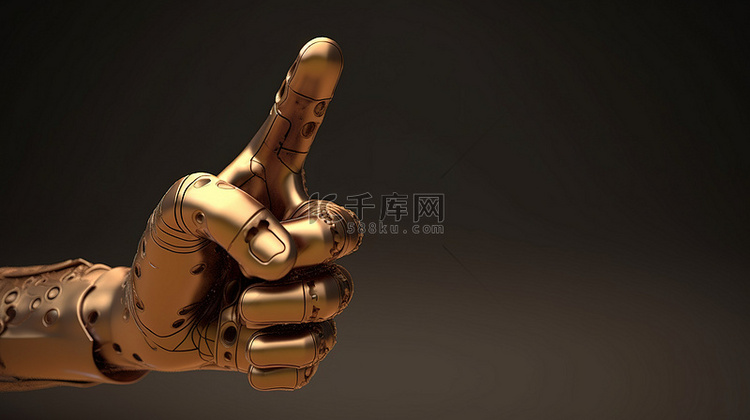 带袖子的动画 3D 手将手指指