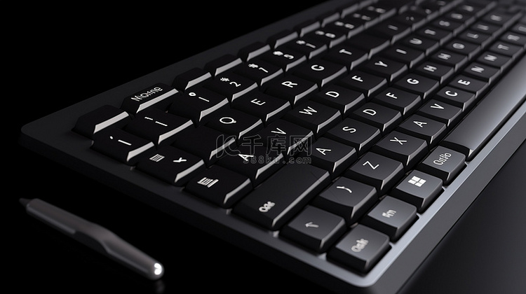 黑色键盘上的合规键 3d 渲染