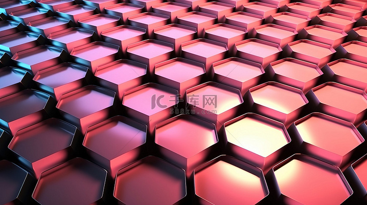 碳细胞柔和的粉红色六边形背景未