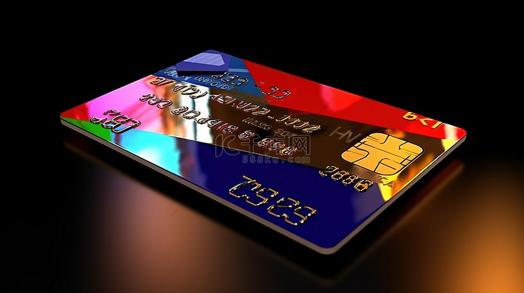 借记卡和信用卡的 3d 渲染